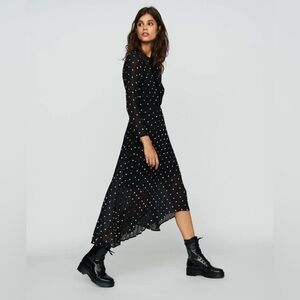 MAJE Robe Rivoli - robe longue brodee in black size 1